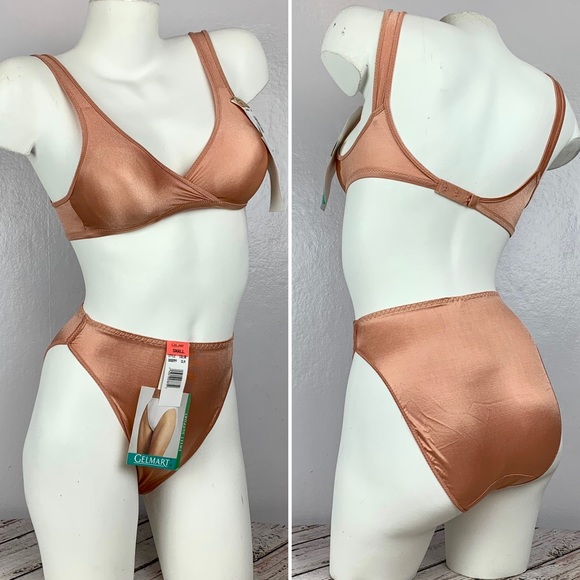Vintage Other - NWT Vintage Set Satin Panty + Bralette Second Skin Liquid Deadstock NOS Retro